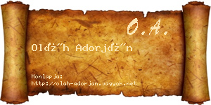 Oláh Adorján névjegykártya